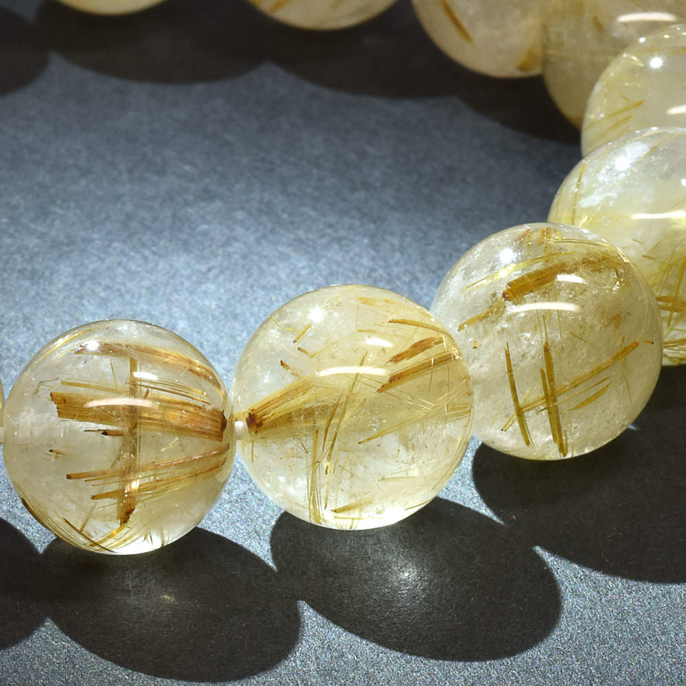 ゴールドルチルクォーツ ブレスレット 13.5mm #RK024