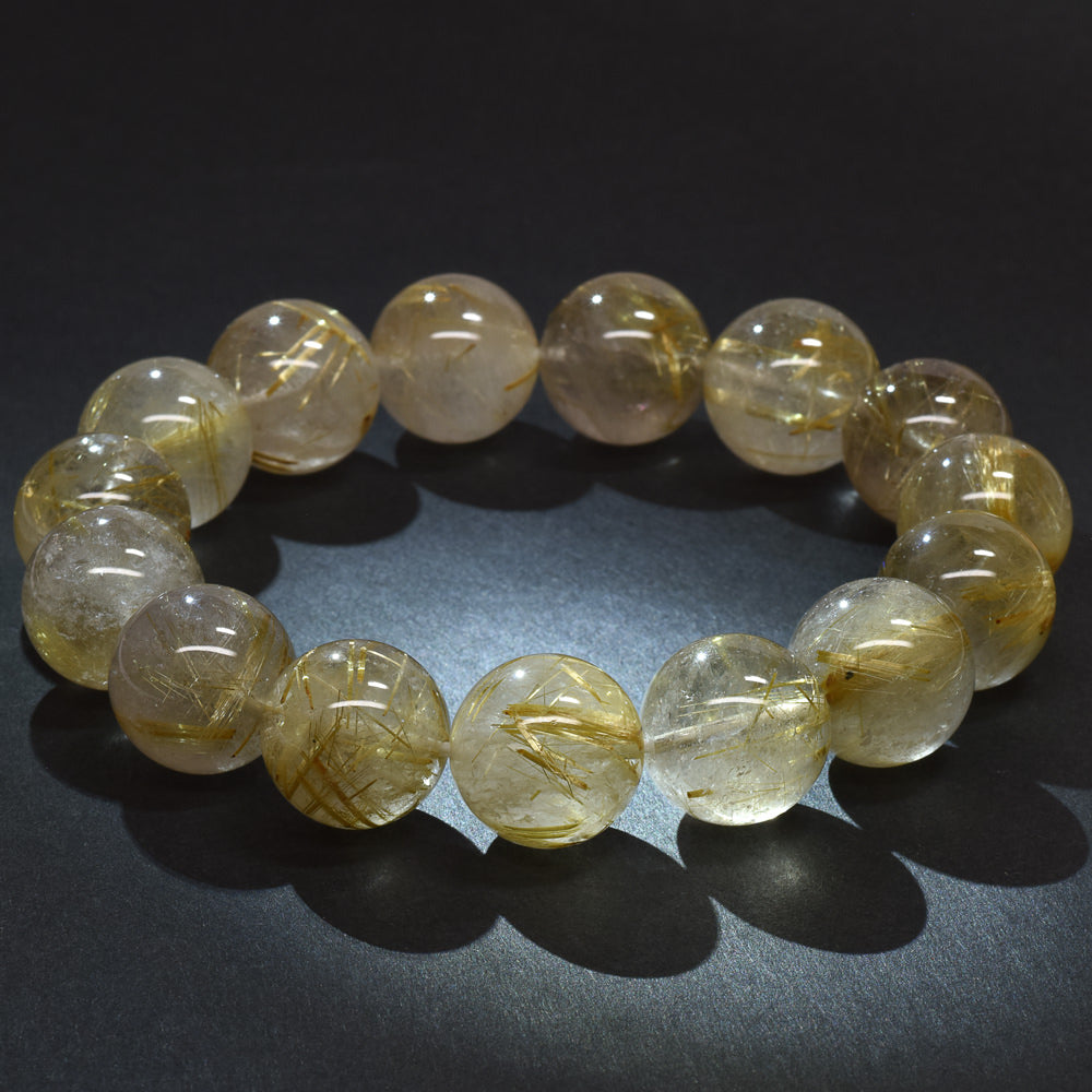 ゴールドルチルクォーツ ブレスレット 15mm #RK028