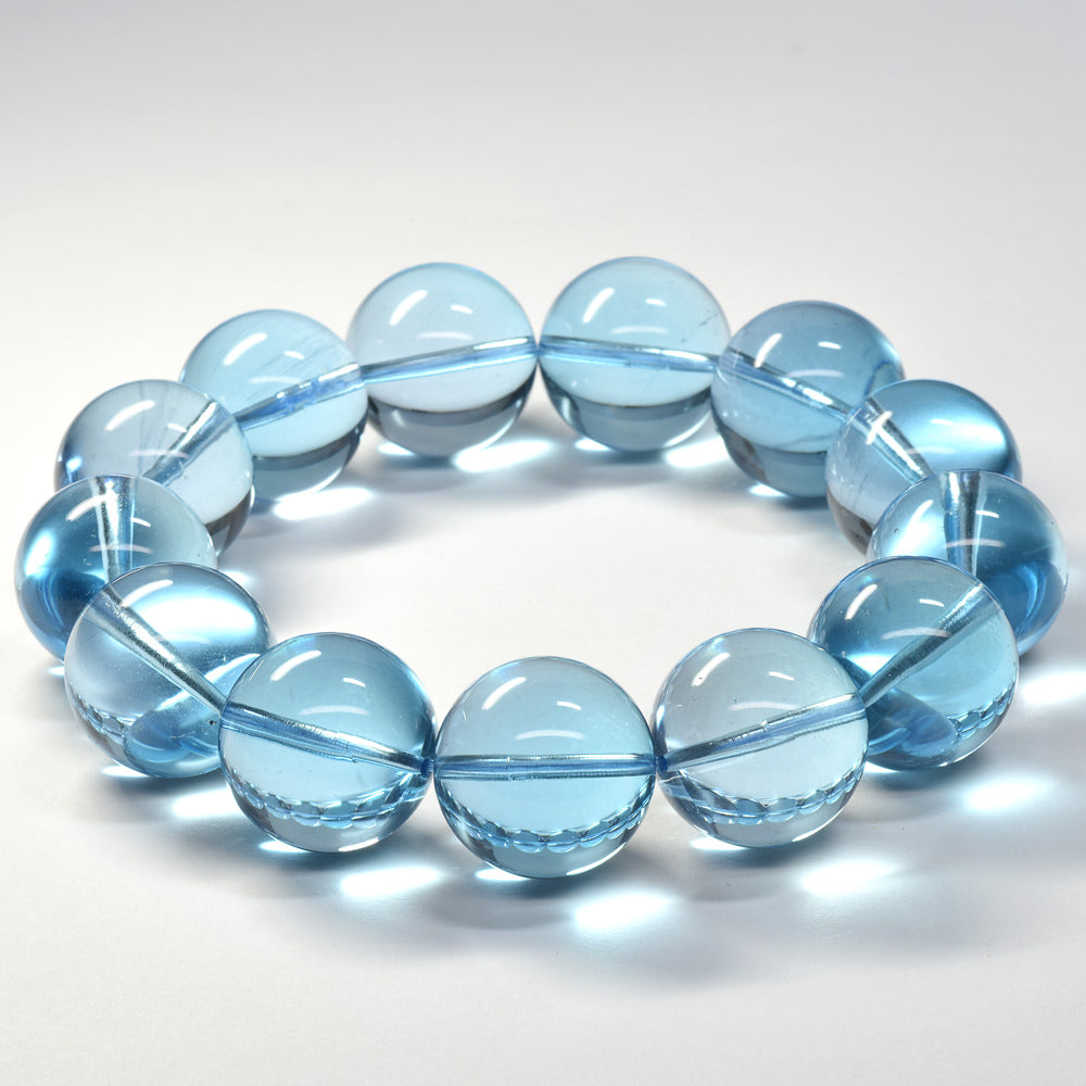 [大玉]スイスブルートパーズ ブレスレット 18.5mm #RK086
