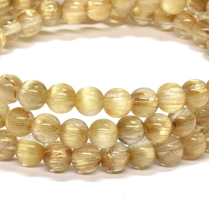 ゴールドルチルクォーツ 3連ブレスレット 5mm #RK142