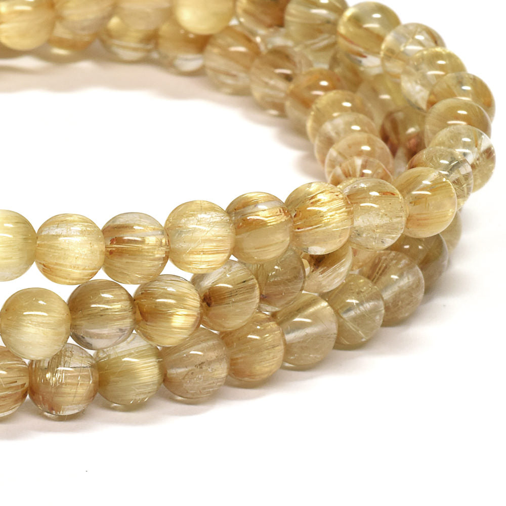 ゴールドルチルクォーツ 3連ブレスレット 5mm #RK142