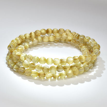 ゴールドルチルクォーツ 3連ブレスレット 5mm #RK142