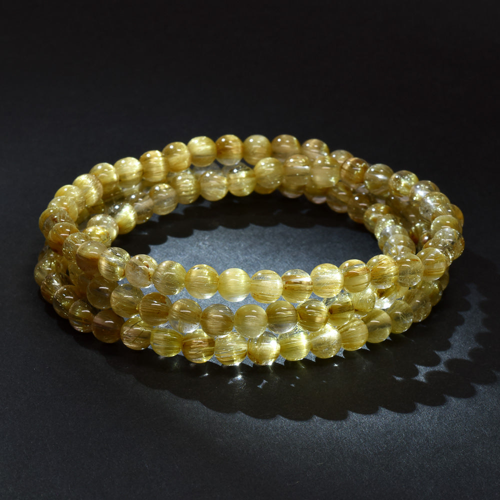 ゴールドルチルクォーツ 3連ブレスレット 5mm #RK142