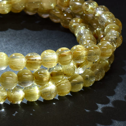 ゴールドルチルクォーツ 3連ブレスレット 5mm #RK142