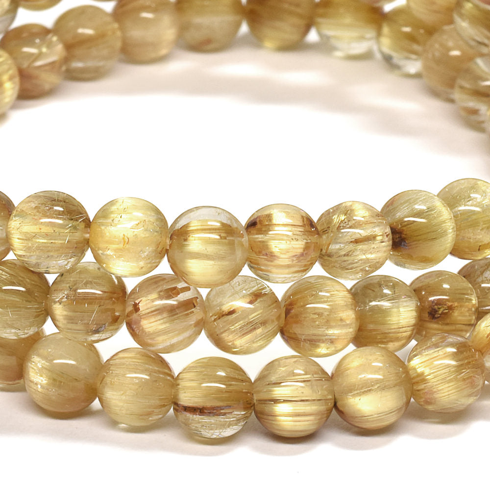 ゴールドルチルクォーツ 3連ブレスレット 5.5mm #RK143