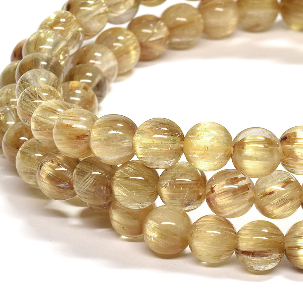 ゴールドルチルクォーツ 3連ブレスレット 5.5mm #RK143