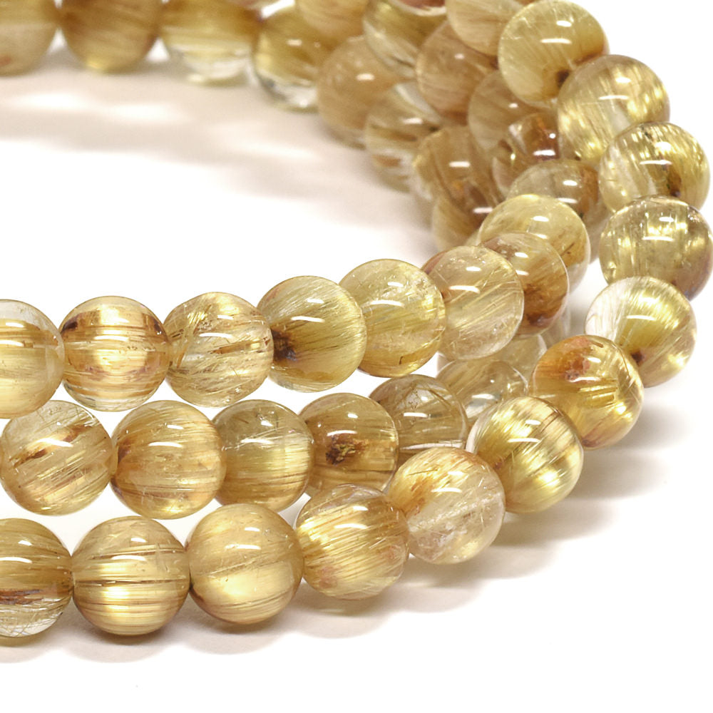 ゴールドルチルクォーツ 3連ブレスレット 5.5mm #RK143