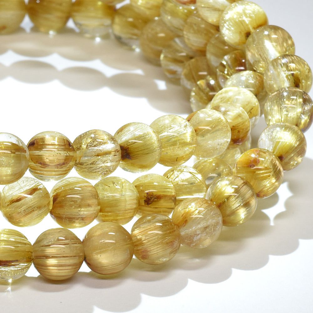 ゴールドルチルクォーツ 3連ブレスレット 5.5mm #RK143