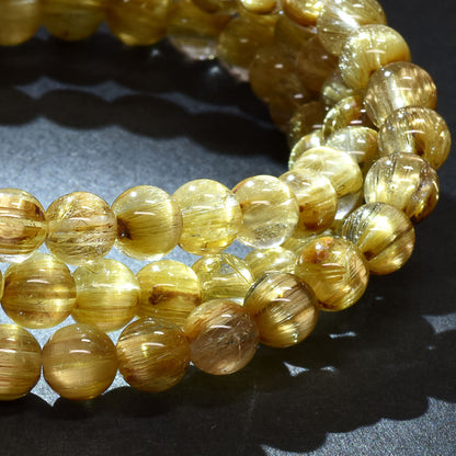 ゴールドルチルクォーツ 3連ブレスレット 5.5mm #RK143