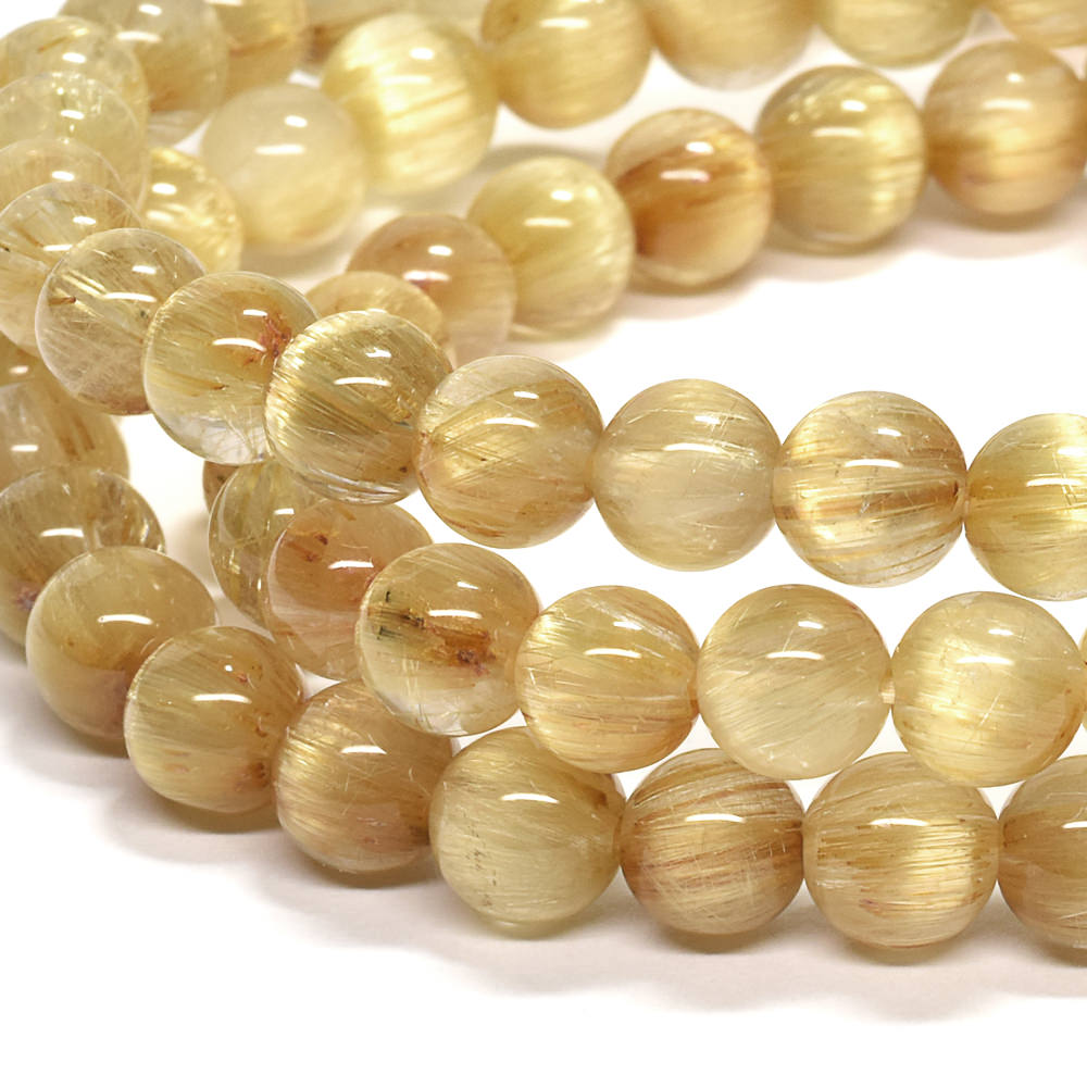 ゴールドルチルクォーツ 3連ブレスレット 6mm #RK144