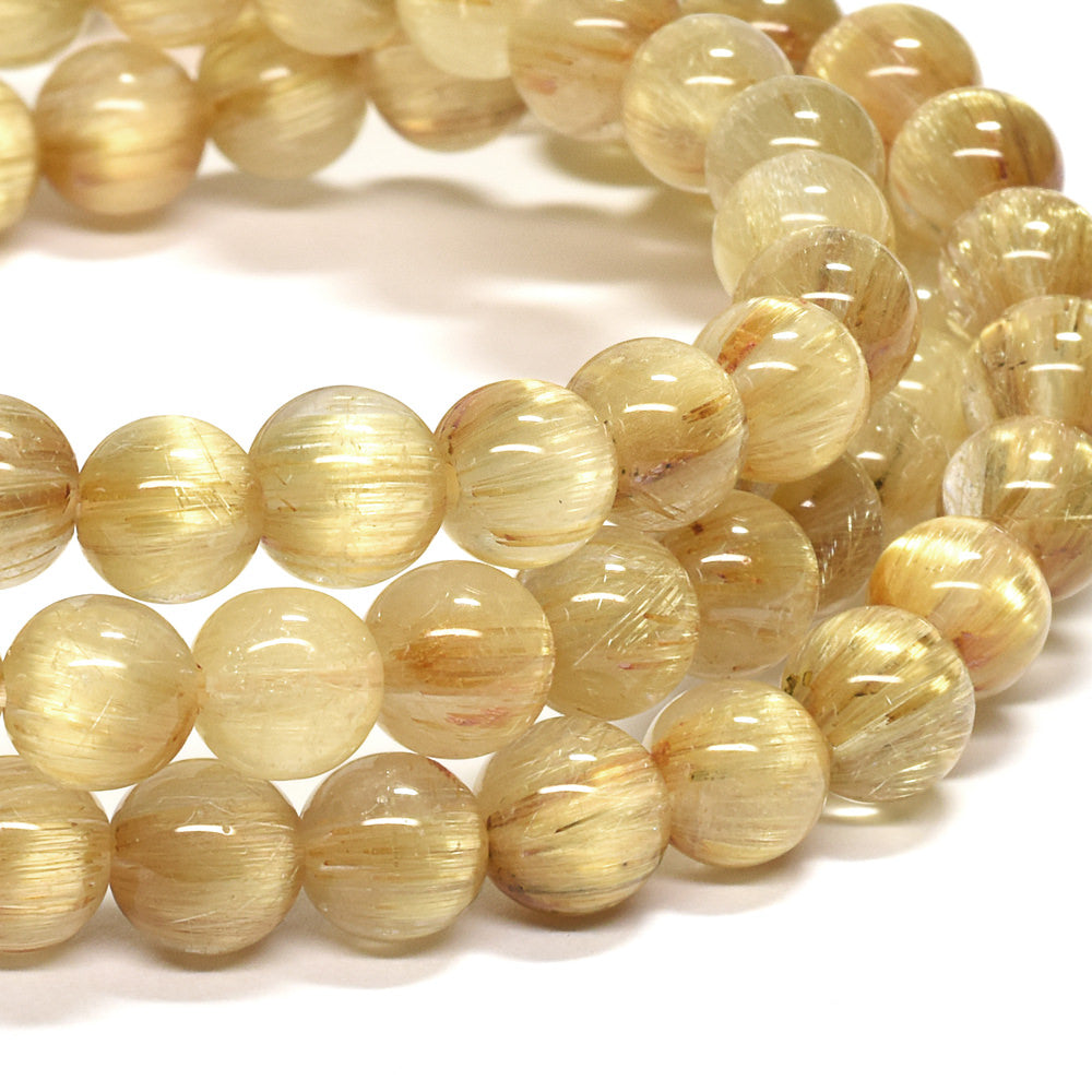 ゴールドルチルクォーツ 3連ブレスレット 6mm #RK144