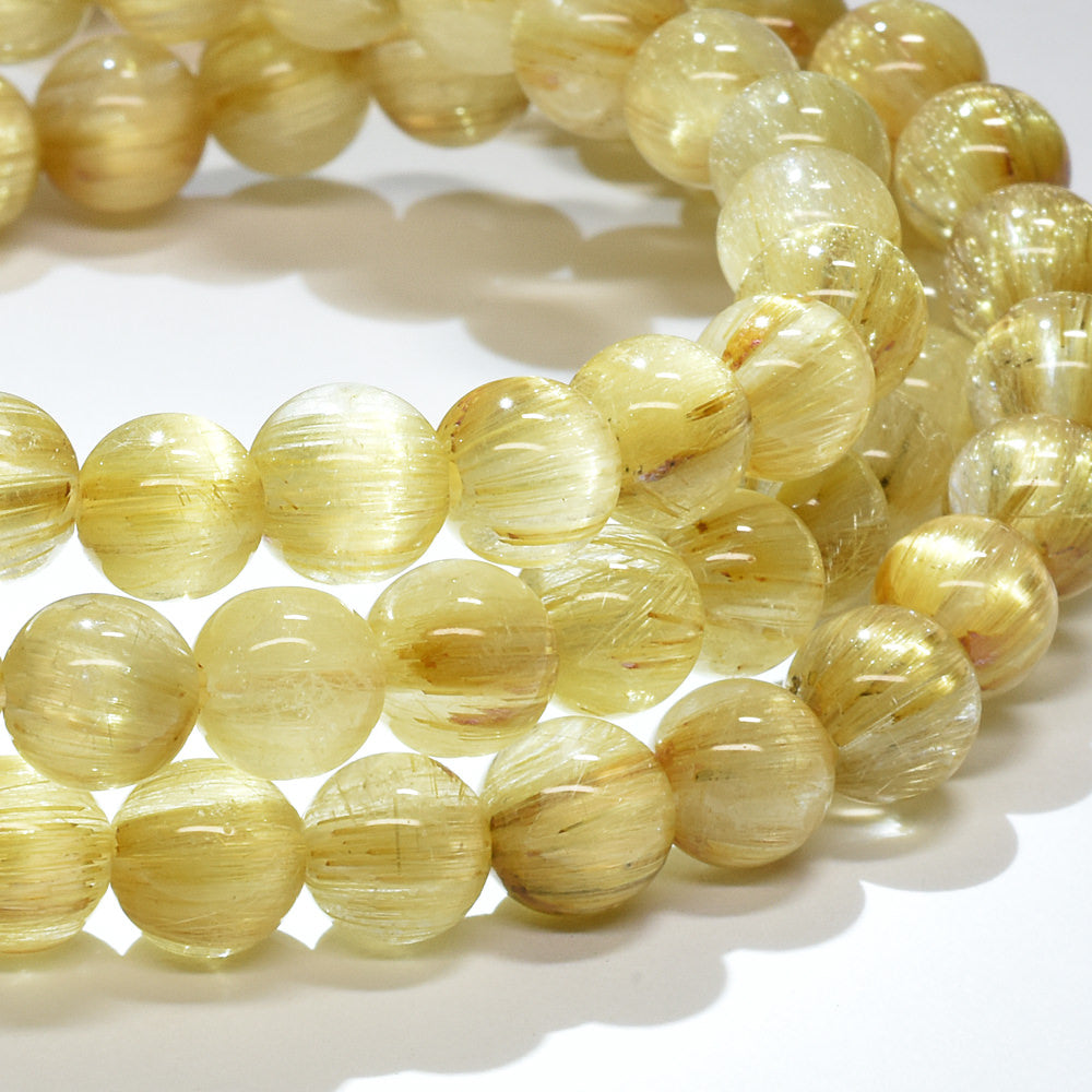 ゴールドルチルクォーツ 3連ブレスレット 6mm #RK144