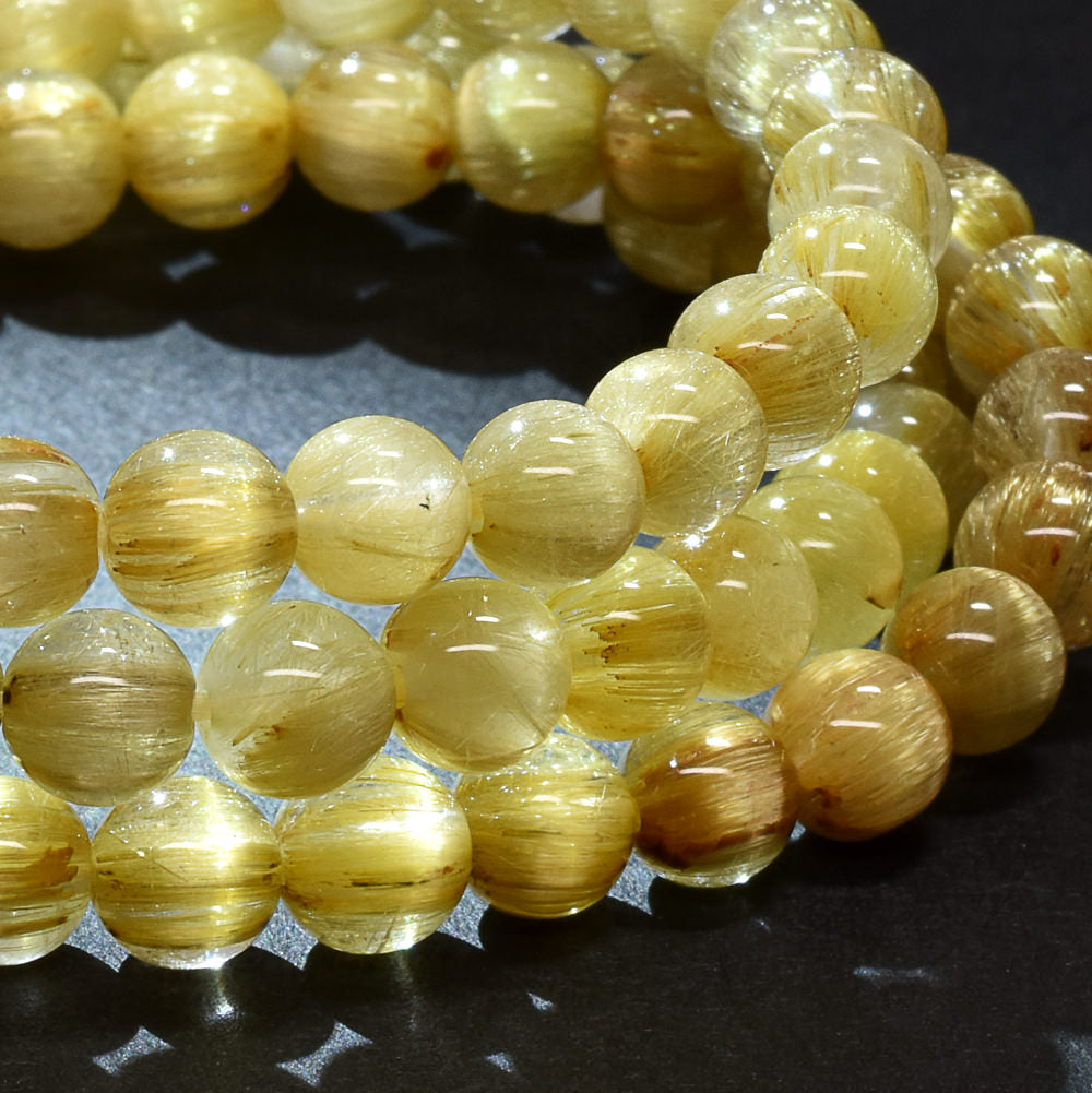 ゴールドルチルクォーツ 3連ブレスレット 6mm #RK144