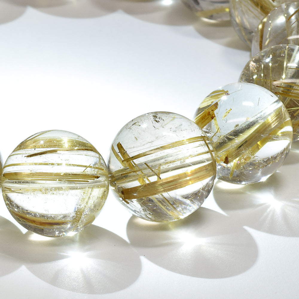 ゴールドルチルクォーツ ブレスレット 13-13.5mm #RK146