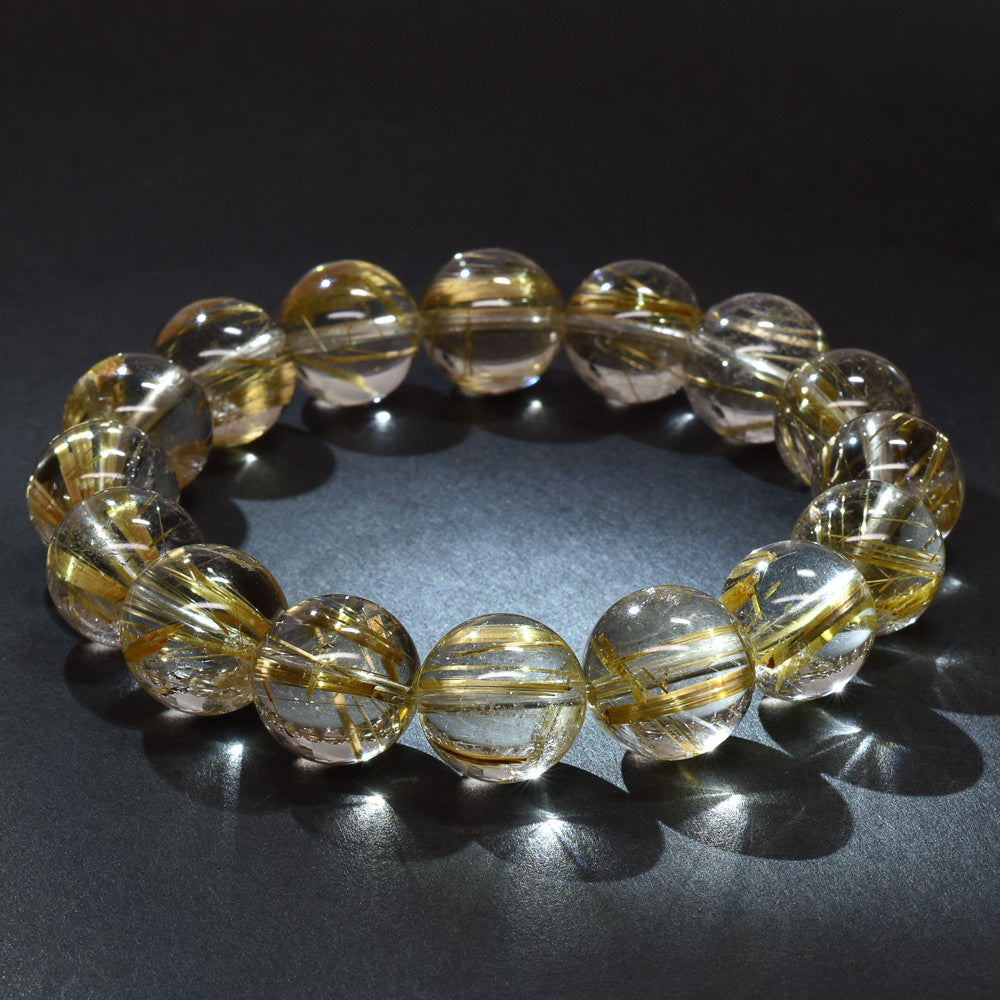 ゴールドルチルクォーツ ブレスレット 13-13.5mm #RK146 – premium