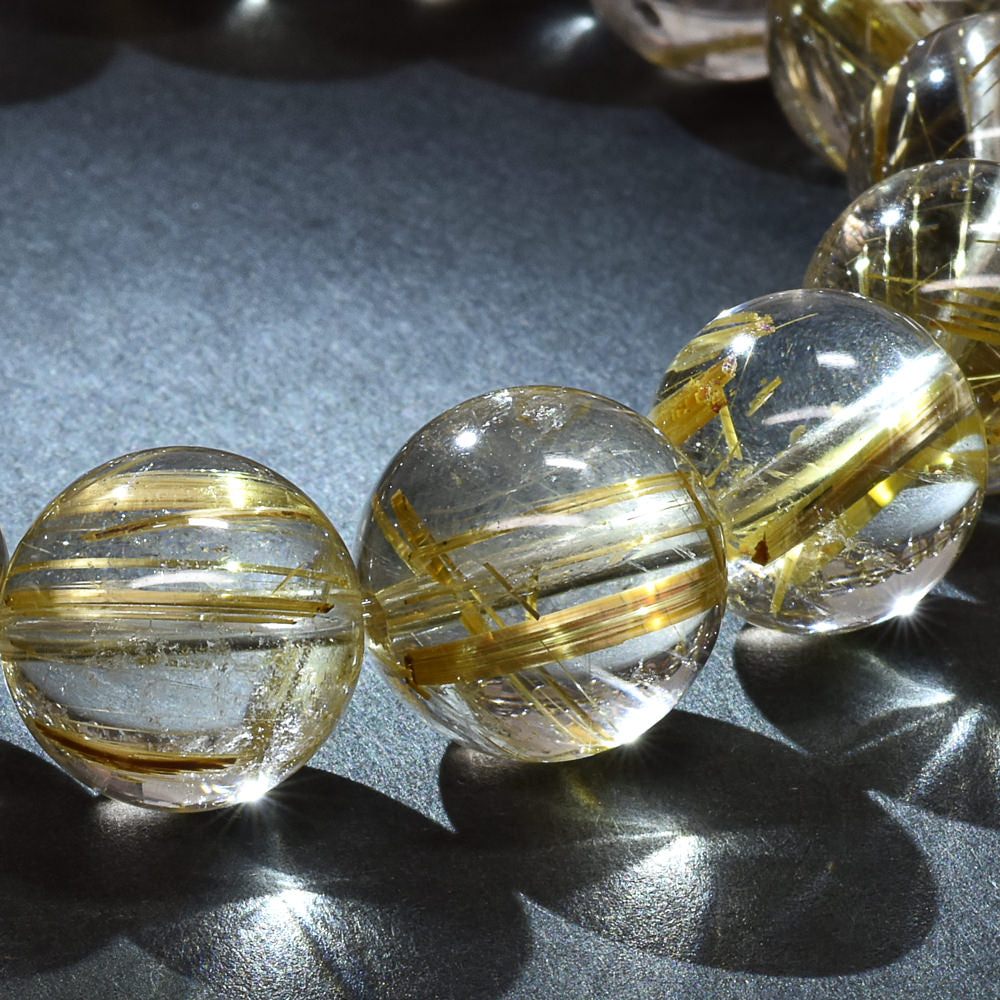 ゴールドルチルクォーツ ブレスレット 13-13.5mm #RK146