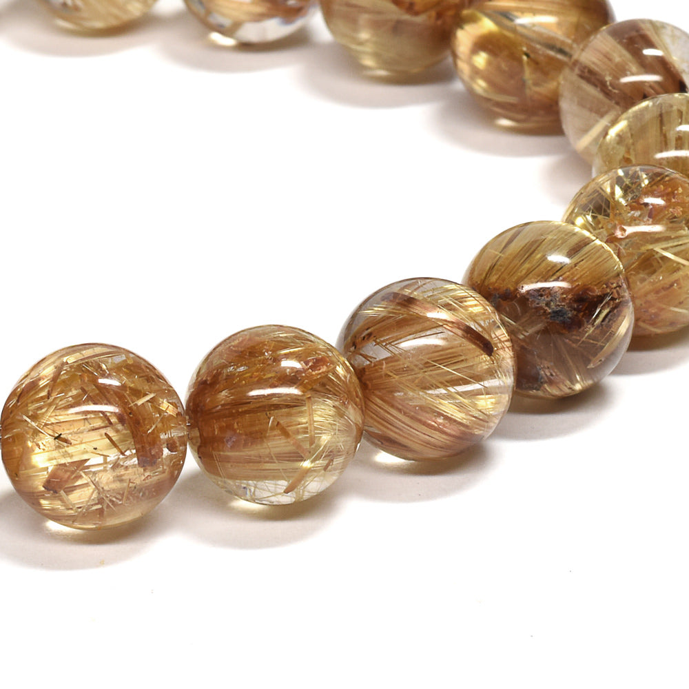 [高品質]タイチンルチルクォーツ ブレスレット 10-11mm #RK149