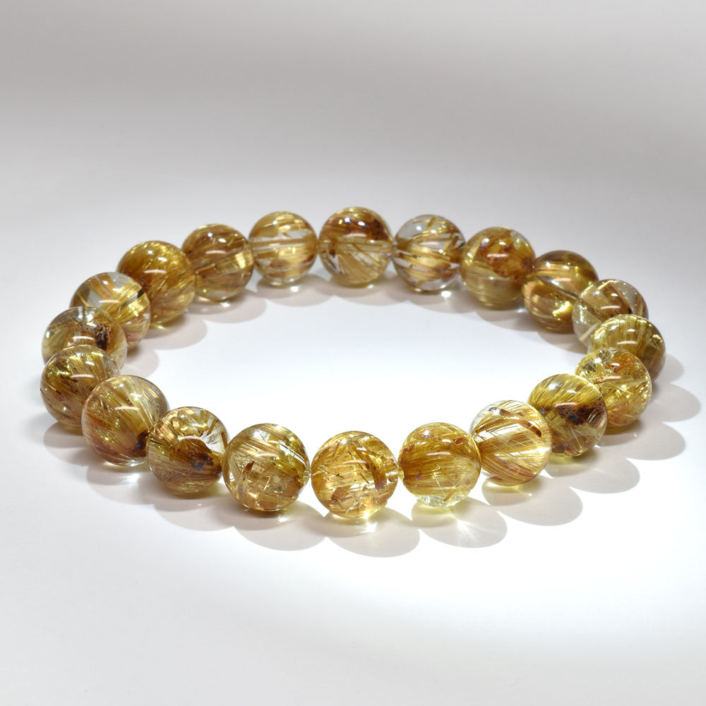 [高品質]タイチンルチルクォーツ ブレスレット 10-11mm #RK149