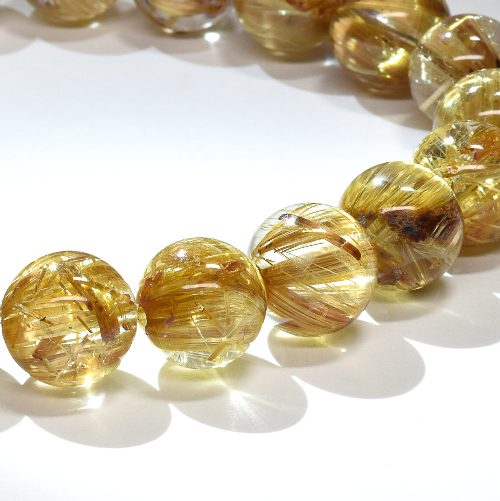 [高品質]タイチンルチルクォーツ ブレスレット 10-11mm #RK149