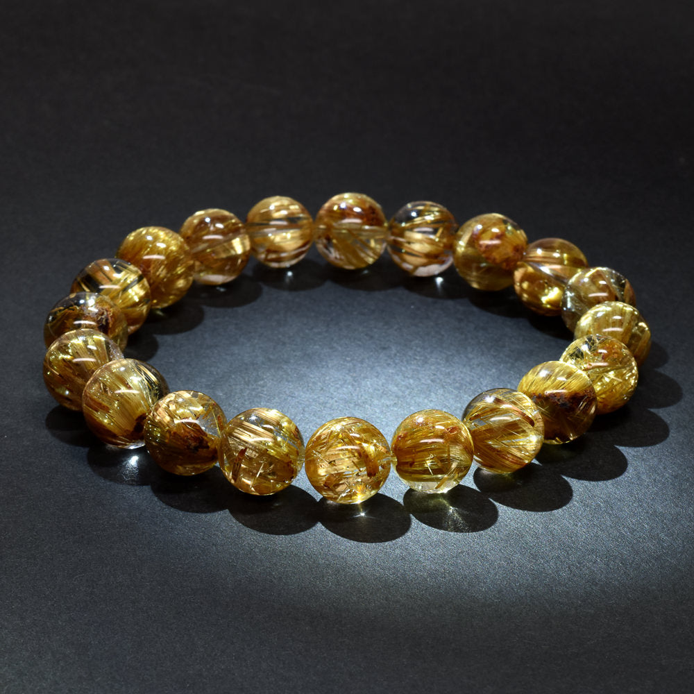 [高品質]タイチンルチルクォーツ ブレスレット 10-11mm #RK149