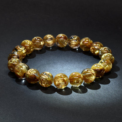 [高品質]タイチンルチルクォーツ ブレスレット 10-11mm #RK149