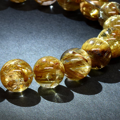 [高品質]タイチンルチルクォーツ ブレスレット 10-11mm #RK149