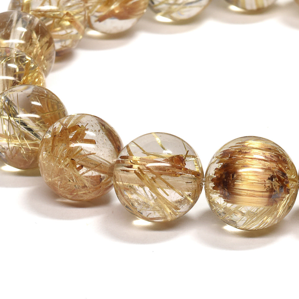 [高品質]タイチンルチルクォーツ ブレスレット 11-11.5mm #RK150