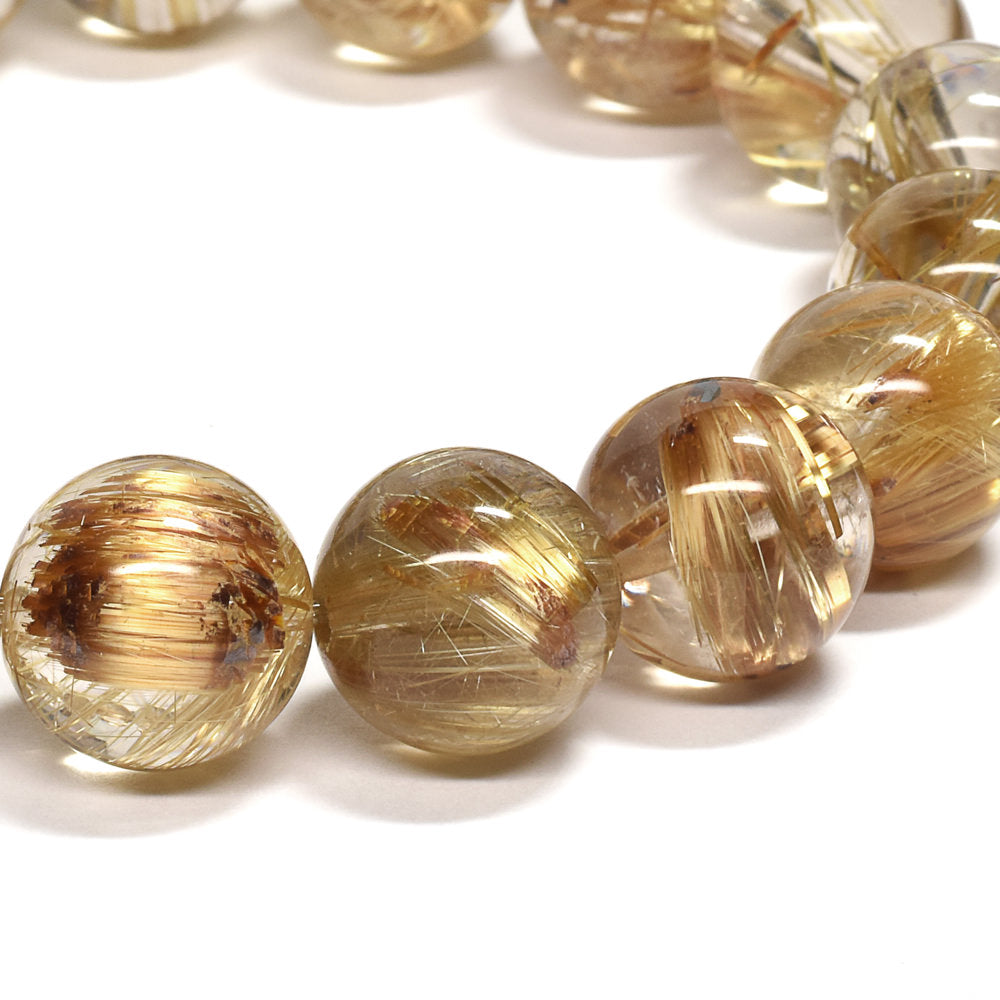 [高品質]タイチンルチルクォーツ ブレスレット 11-11.5mm #RK150