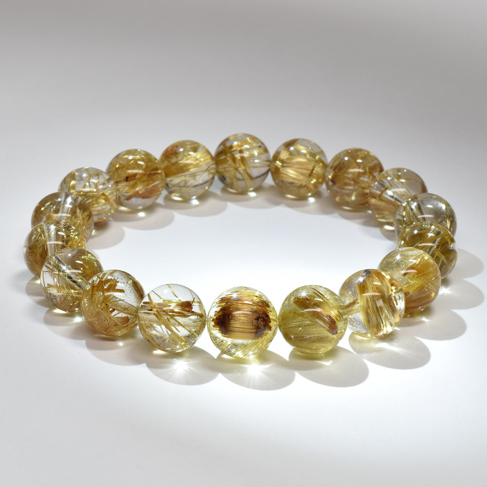 [高品質]タイチンルチルクォーツ ブレスレット 11-11.5mm #RK150