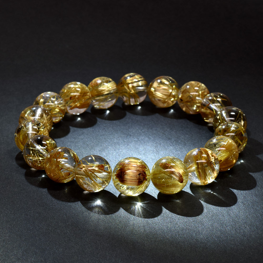 [高品質]タイチンルチルクォーツ ブレスレット 11-11.5mm #RK150