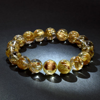 [高品質]タイチンルチルクォーツ ブレスレット 11-11.5mm #RK150