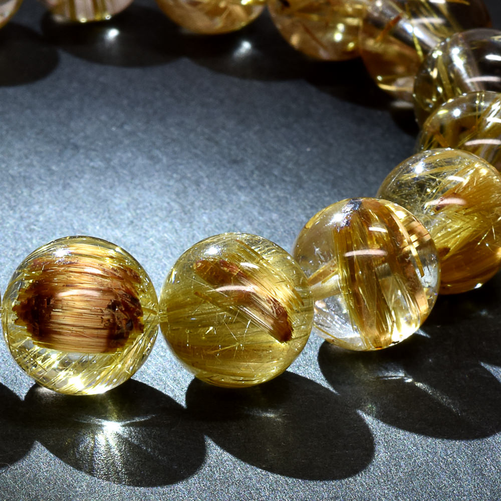 [高品質]タイチンルチルクォーツ ブレスレット 11-11.5mm #RK150