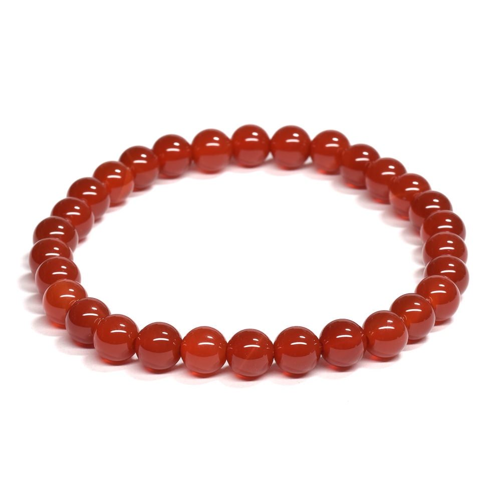 【山梨一級研磨士作】赤メノウ ブレスレット 6.5mm #RL002