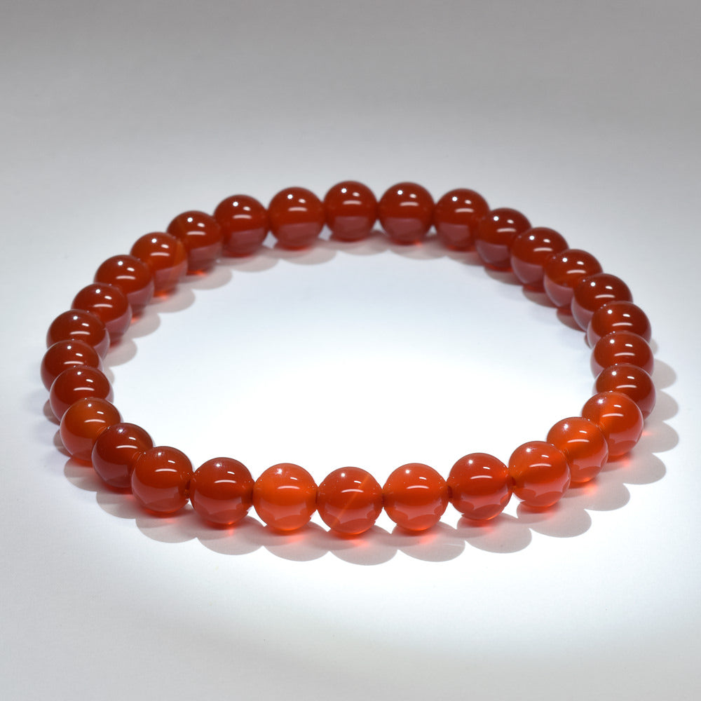 【山梨一級研磨士作】赤メノウ ブレスレット 6.5mm #RL002