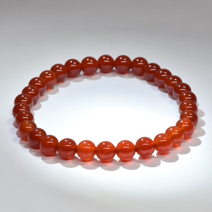 【山梨一級研磨士作】赤メノウ ブレスレット 6.5mm #RL002