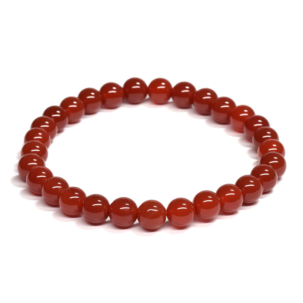 【山梨一級研磨士作】 赤メノウ ブレスレット 6.5mm #RL003