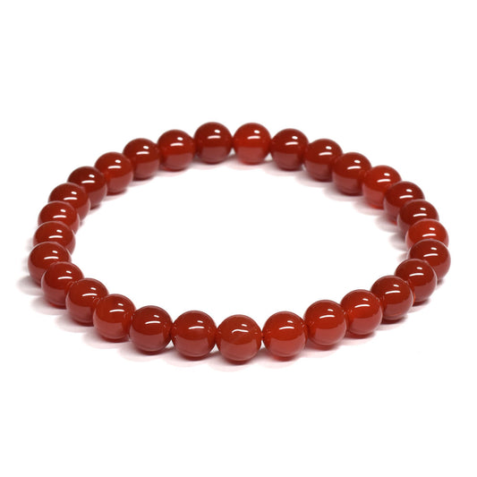 【山梨一級研磨士作】 赤メノウ ブレスレット 6.5mm #RL003