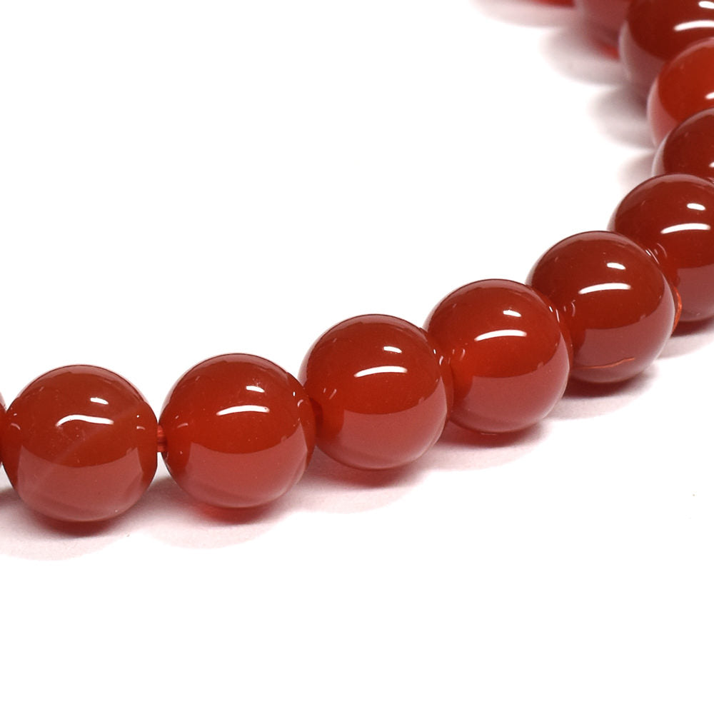 【山梨一級研磨士作】 赤メノウ ブレスレット 6.5mm #RL003