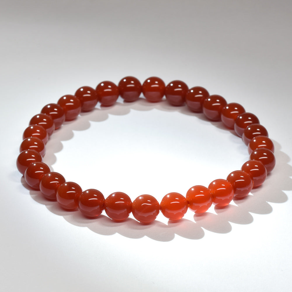 【山梨一級研磨士作】 赤メノウ ブレスレット 6.5mm #RL003