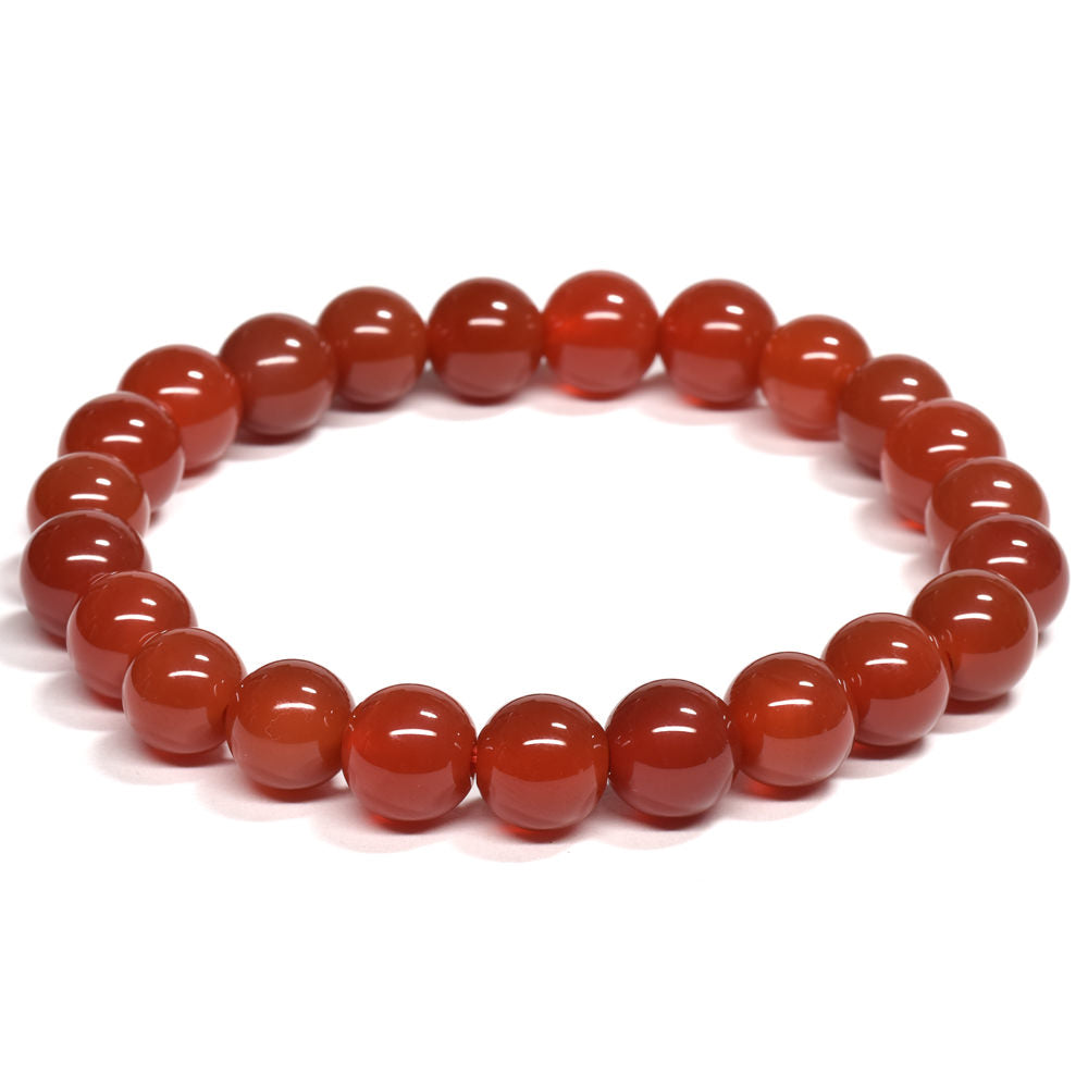 【山梨一級研磨士作】赤メノウ ブレスレット 8-8.5mm #RL004