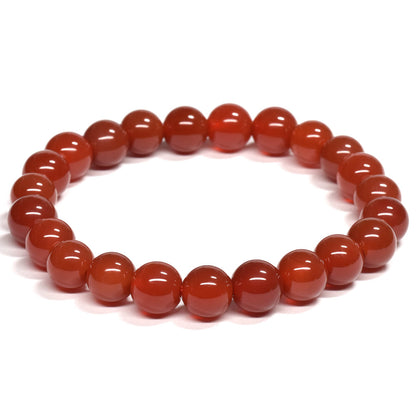 【山梨一級研磨士作】赤メノウ ブレスレット 8-8.5mm #RL004