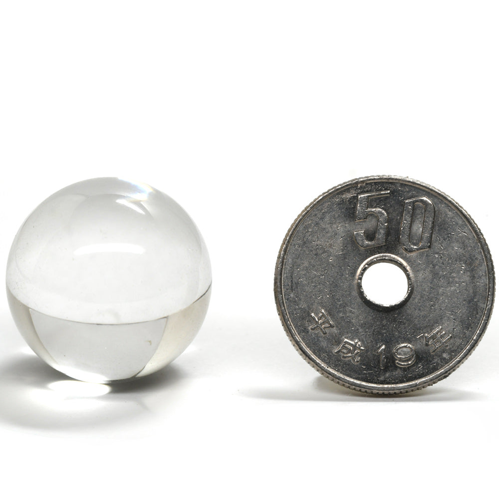 【山梨一級研磨士作】天然水晶 丸玉 19.5mm #RL011