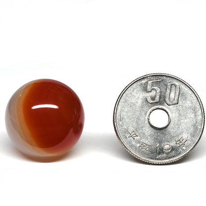 【山梨一級研磨士作】赤メノウ 丸玉 18.3mm #RL013