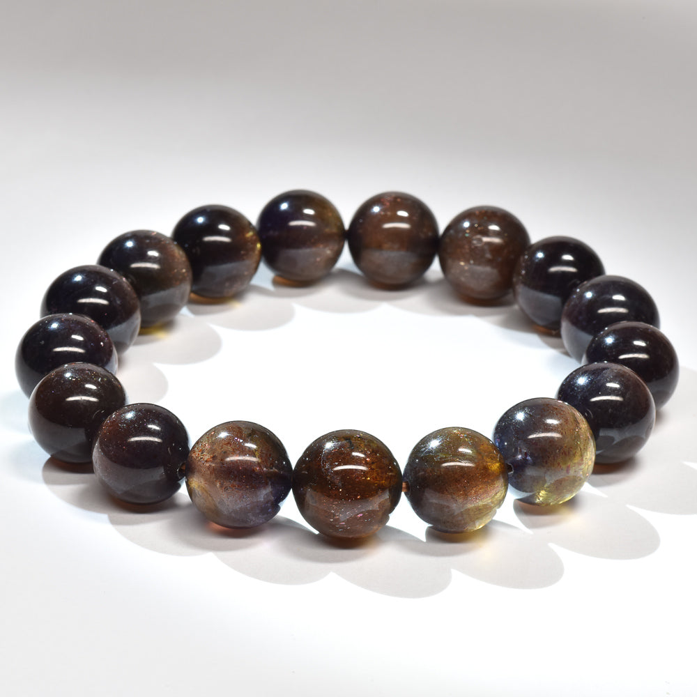 [高品質] アイオライトサンストーン ブレスレット 12.5mm #RL036