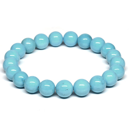 [高品質･鑑別付]スリーピングビューティ産ターコイズ ブレスレット 10mm #RL038