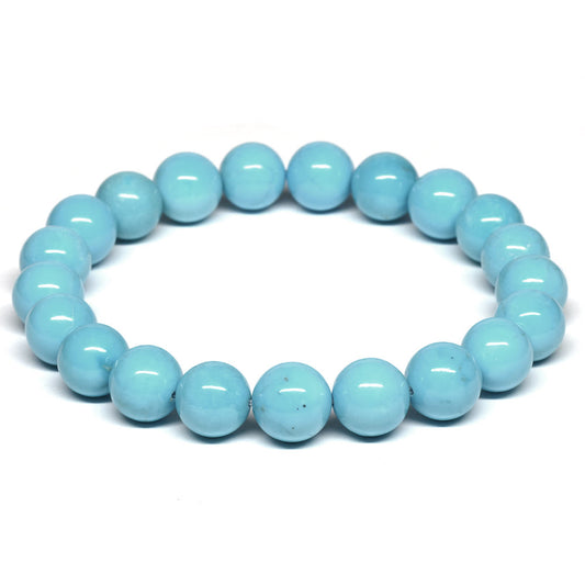 [高品質･鑑別付]スリーピングビューティ産ターコイズ ブレスレット 10mm #RL038