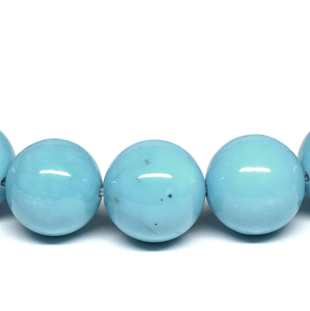 [高品質･鑑別付]スリーピングビューティ産ターコイズ ブレスレット 10mm #RL038