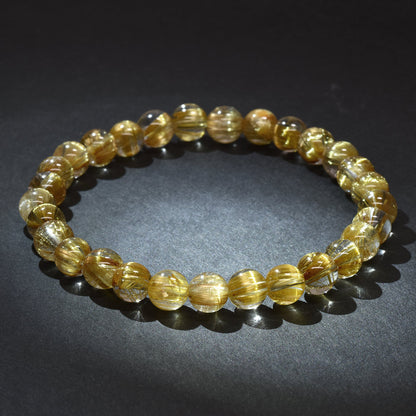 [高品質] タイチンルチルクォーツ ブレスレット 6mm #RL039