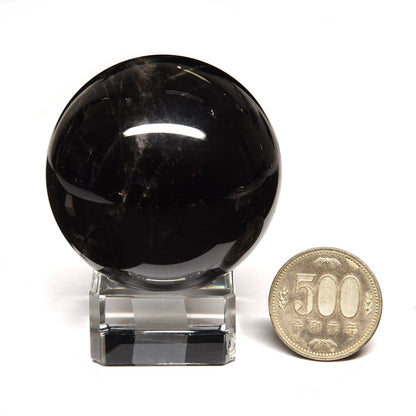 [鑑別付]チベット産モリオン 丸玉 55.1mm #RL055