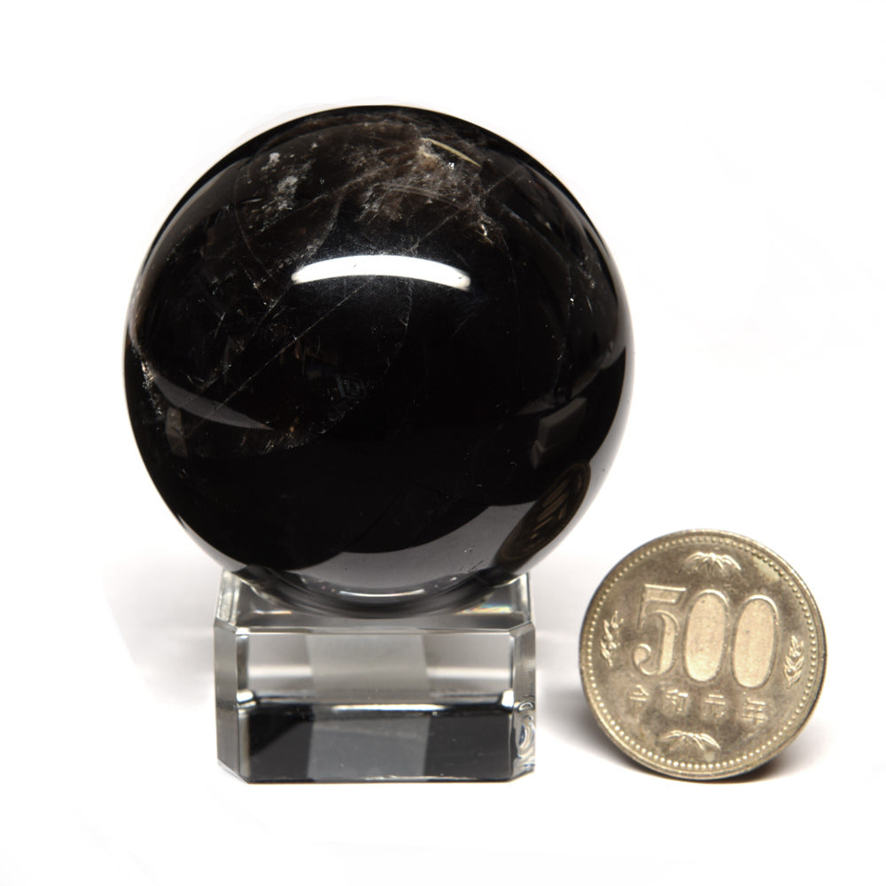 [鑑別付]チベット産モリオン 丸玉 54.4mm #RL056